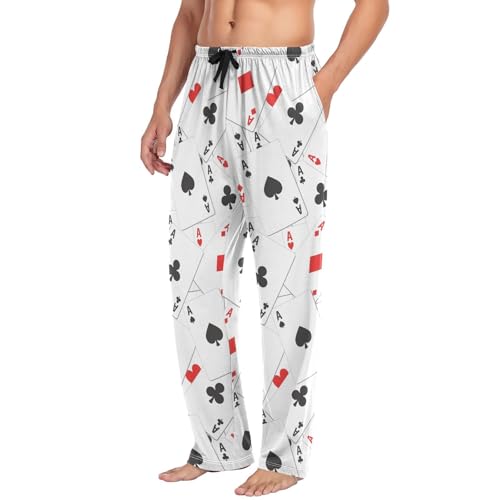 Poker Ace Card Suits Pajama Pants Clubs Hearts Spades Men's Pajama Bottoms Lounge Sleepwear PJs Sleep Pants XL4
