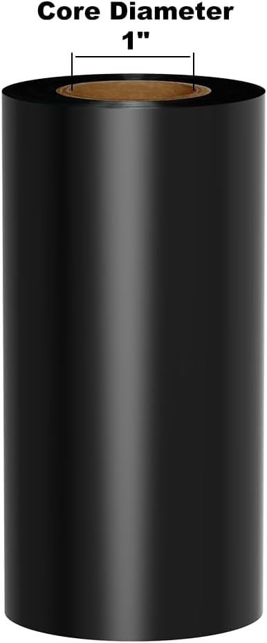 KingstonPremium Ribbon (Ink) on 1.00" Core for DuraLabel, LabelTac, VnM SignMaker, SafetyPro and Others, Black, 4.3" x 984'