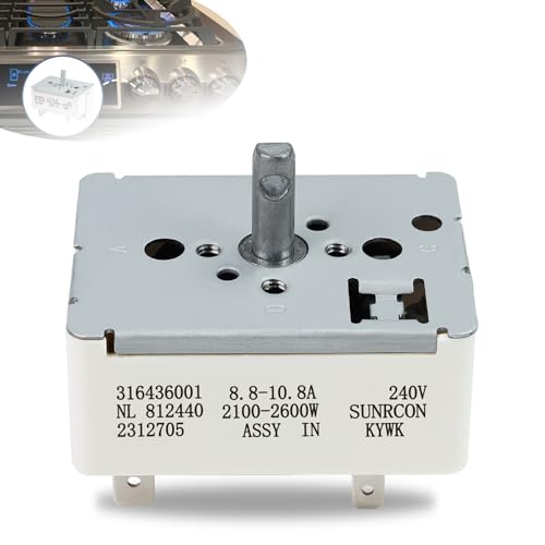 Upgrade 316436001 316021501 Infinite Burner Control Switch Compatible With Frigidaire Stove Burner Switch 8in Burner Switch Replace Range Switch 1155395 812448 316021501 5304506425