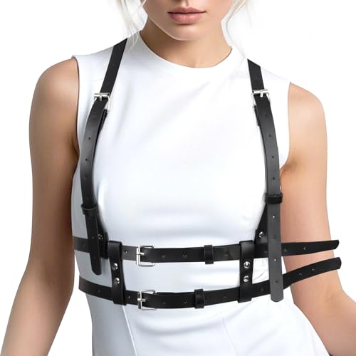 Punk Goth Women Waist Belts Black Fashion Body Chain Belt Accessory Belt Adjustable