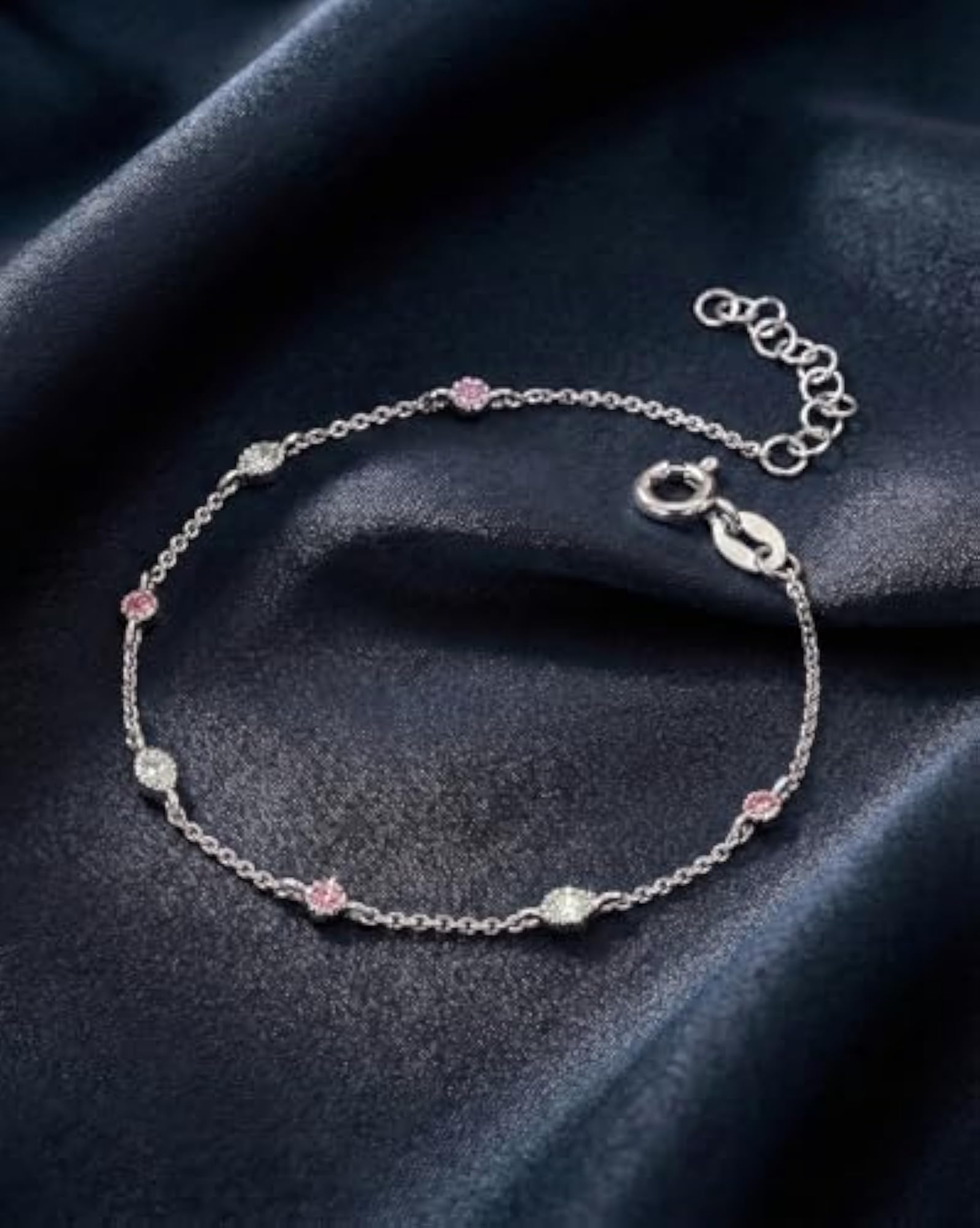 925 Sterling Silver Rhodium Plated CZ Teardrop Wraparound Bracelet