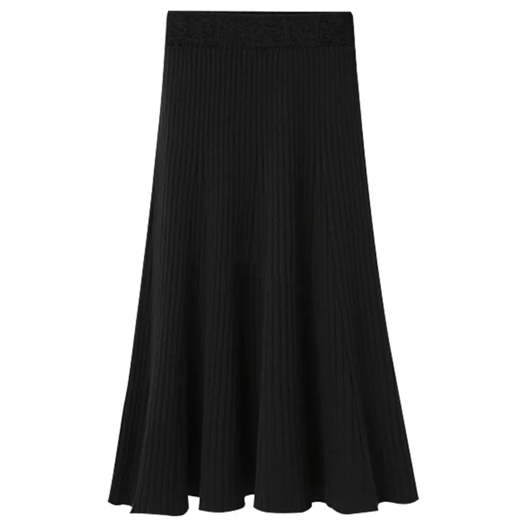 Yeuyyben Moda Inverno Donne Gonna Grande Formato A Vita Alta Maglia Gonna Lunga Stretch Femminile Gonne Plus Size