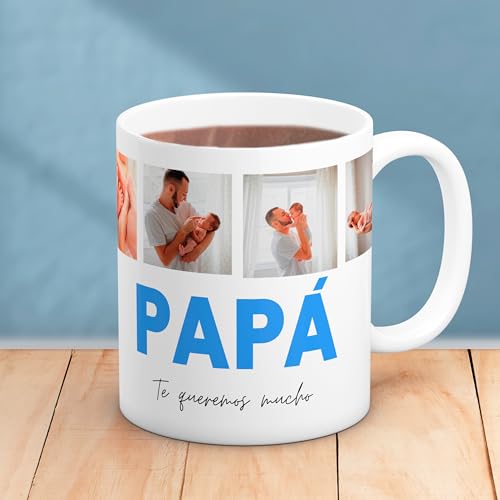 Cristal Plaque Taza Cerámica Personalizada para Papá con 4 Fotos y Texto “Papá, Te Queremos Mucho” | Acabado Premium, Asa Ergonómica | Regalo Día del Padre, Cumpleaños y Aniversario Cristal Plaque Taza Cerámica Personalizada para Papá con 4 Fotos y Texto “Papá, Te Queremos Mucho” | Acabado Premium, Asa Ergonómica | Regalo Día del Padre, Cumpleaños y Aniversario