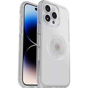 Otterbox 77-88815 Otter+Pop-hoesje voor iPhone 14 Pro Max, schokbestendig, valbestendig, beschermhoes met PopSockets PopGrip, 3x getest volgens militaire standaard, Antimicrobieel, Transparant