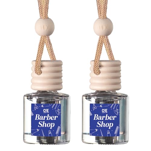 CE Craft Car Air Fresheners - Hanging Car Air Freshener Diffuser - Reusable Bottle with Long Lasting Car Oil Scent - 2 pack, Barber Shop