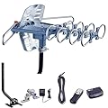 Digital Amplified Outdoor TV Antenna - Long Range, 360° Rotation, Supports 2 TVs - 4K 1080P VHF UHF - Wireless Remote, Mounting Pole, 40ft RG6 Coax Cable - Perfect for Roof and Outdoor Use