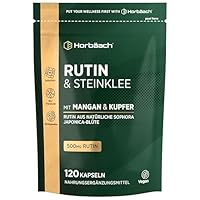 Rutin Steinklee Kapseln Hochdosiert Komplex | mit Mangan und Kupfer | 120 Vegane Kapseln | Horbaach