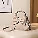Small Purses for Women Crossbody Bag, Vegan Leather Crossbody Purses and Handbags with Top Carry Handle and Cute Bow Knot(Khaki)