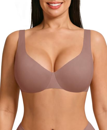 Image of FeelinGirl Women's Unlined Bras Underwire Comfort Full Coverage Tshirt Bras