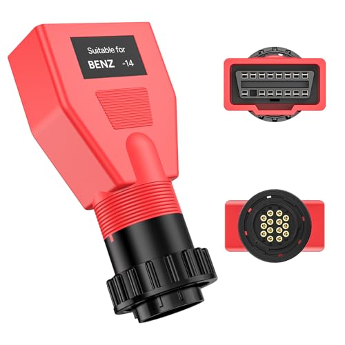 Autel Origine Adaptateur pour Benz 14 Broches (Mâle) OBD à 16 Broches (Femelle) Connecteur Diagnostic OBD2 pour Mercedes Benz, Convertisseur OBDII 14 Broches...