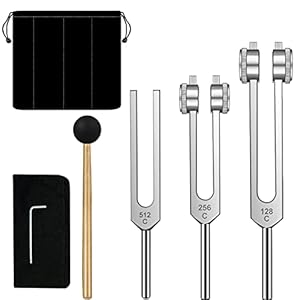 Tuning Forks Set- 128 Hz, 256 Hz, 512 Hz, Tuning Forks Perfect for Healing, Chakra, Sound Therapy, Keep Body, Mind and Spirit in Perfect Harmony