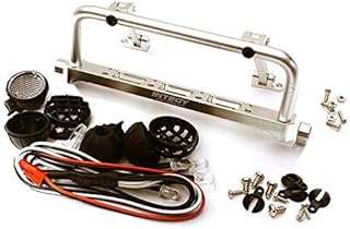 Integy RC Model C28502SILVER Realistic Roof Top 4 LED Light Bar Cage 125x41mm for 1/10 Scale Crawler