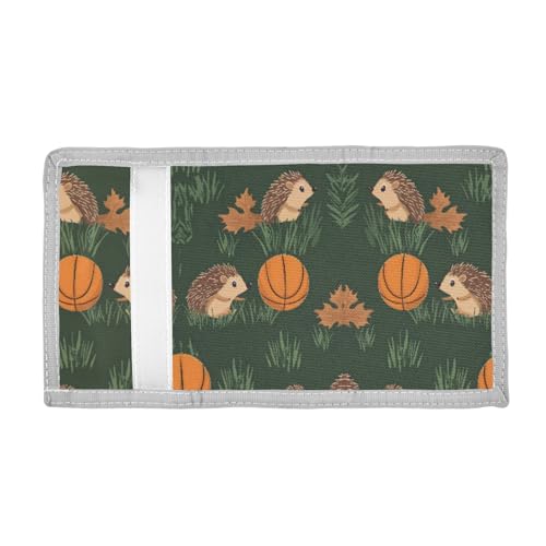 ALAZA Kids Wallets for Boys Girls Toddler Trifold Wallet Children Small Hedgehog Basketball with Zipper Coin Pocket2