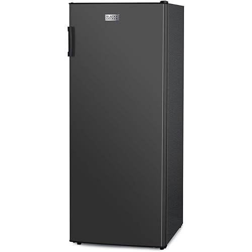 BLACK+DECKER 8.5 Cu. Ft. Upright Freezer, Stand Up Freezer with Mechanical Temperature Control, Freezer Upright with 3 Shelves and 4 Door Bins, Manual Defrost, R600a Refrigerant, BUF850LB, Black