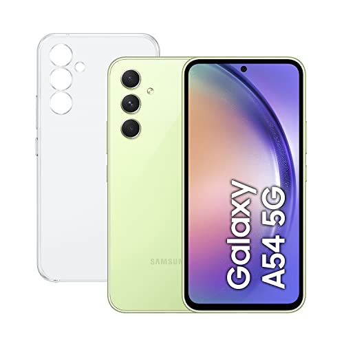 SAMSUNG Galaxy A54 5G (128GB、8GB RAM) グリーン Android スマートフォン、6.4 インチ FHD+ Infinity-O スクリーン、5000 mAh バッテリー、Amazon 限定 (スペイン語版)