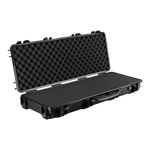 WilTec Maletín para Armas largas 109.8 x 41.5 x 15.5 cm con Espuma pre-Cortada Compacto y Ligero de PP para Transporte Seguro de Rifles y escopetas con asa ergonómica