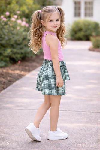 Image of Girl's Solid Cotton Blend Style Top and Shorts Set