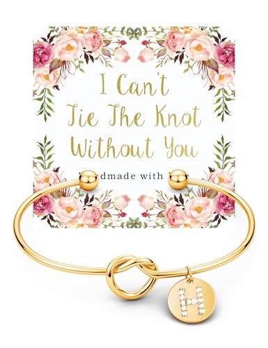 Image of Arletty Gold Initial Bracelets for Women - Adjustable Bangles Dainy Knot Cuff, Gold Letter Initial Jewelry for Women