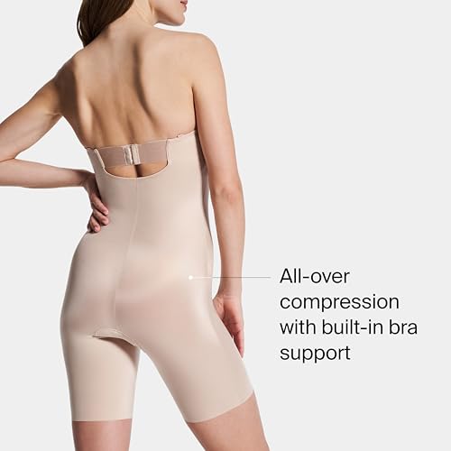 Image of SPANX SPANXshape Suit Your Fancy Strapless Cupped Mid-Thigh Bodysuit