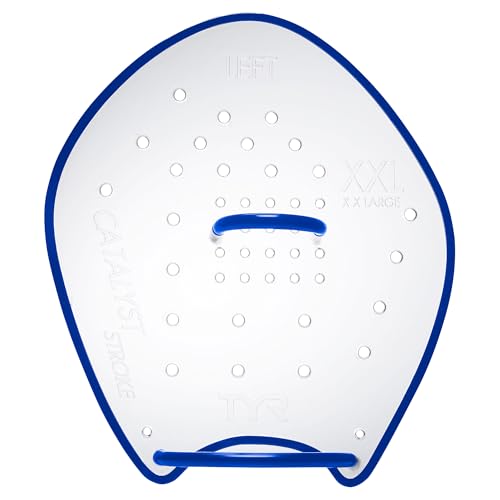 Image of TYR Catalyst Stroke Swim Paddles - Competitive Swimming Technique Equipment | Natural Palm Fitting | Durable K-Resin Construction | Stroke Technique & Power Building | Gridded Multi-Angle Silicone Straps
