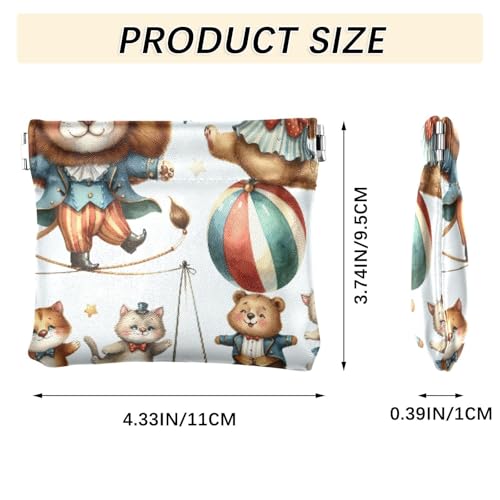 Funny Animals Coin Purse Leather Pouch Change Purse, Squeeze Coin Pouch for Cards, Keys & Lipsticks, Unisex3