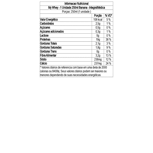 My Whey - 1 Unidade 250ml Banana - IntegralMédica