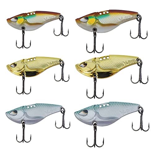 Acme VRod 6 Pack Fishing Lures Kit. Large Sizes Acme VRods for Bass