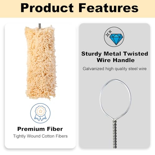 Image of 3 Pack Extra Long Tire Lube Brush Applicator Swab,11.7 inch Length, Handle Tire Lubricant Brush Applicator Swab Set for Changing Tires,Come with Tread Depth Gauge
