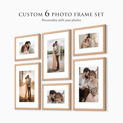 Image of Custom Personalized Photo Collage Framed Wall Art Painting Frames Set | Family Picture Frame Wall Decor Artwork for Living Room Bedroom | A3 + A4 Frame Combo Gallery Style | Personalized Home Decor Gift