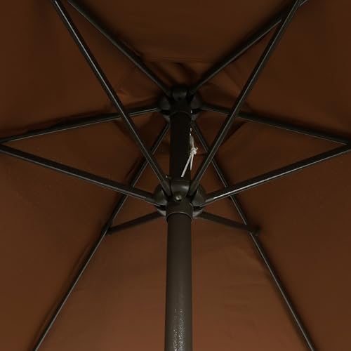 Image of Blissun 7.5 ft Patio Umbrella, Yard Umbrella, Outdoor Market Umbrella with Push Button Tilt Crank, Brown