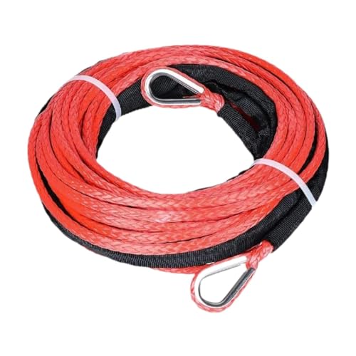 Okiyakusama Cavo di traino per verricello sintetico da 15 6 mm con guaina protettiva, Rosso