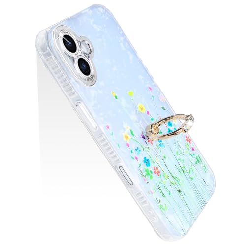 YUYIB iPhone16 Plus �p �P�[�X �����O�t�� �L���L�� �����Y�t�B�����t�� �J�����ی� ���킢�� �ԕ� �L�����N�^�[ �X�g���b�v�z�[�� ������� �����l�C �ϏՌ� �X�}�z�P�[�X �A�C�t�H��16 Plus �g�уJ�o�[ (�ԕ�1, iPhon