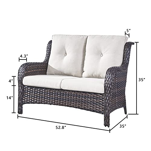 Rilyson Outdoor Loveseat Wicker Patio Sofa thumb #2