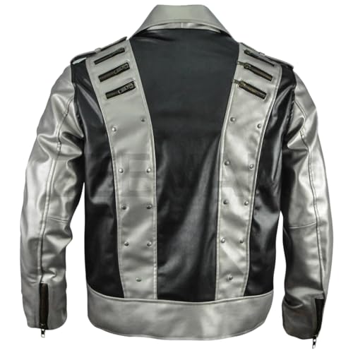 ZEEMAM X-men 4 Quicksilver Peter Maximoff Silver and Black Faux Leather Jacket4