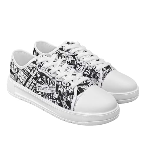 Womens Canvas Slip-On Shoes Lightweight Comfort Sneakers for Casual Wear Soft Cushioned Insole for Athletic Size 6-13.5 White Sole