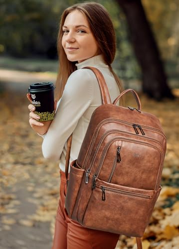 Mochila para laptop de cuero sintético 17 pulgadas para mujer miniatura 2