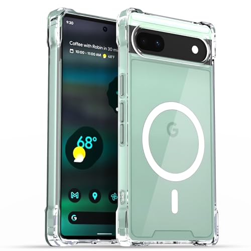 Image of Amazon Basics Back Cover for Google Pixel 6A 5G Mag-Safe Shockproof PC + TPU Protective Case Magnetic Support Bumper Case (Transparent Mag-Safe)