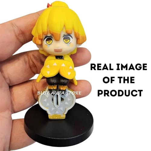 Image of Blue Aura Anime Action Figure Set of 5 Height- 7cm Multicolour PVC | Demon Wheel Set