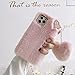 Miagon Lapin Peluche Fourrure Coque pour Huawei P40 Lite,Kawaii Étui de Protection Hiver Chaud Souple Poilu Doux Housse Cover avec Cœur Pendentif,Rose