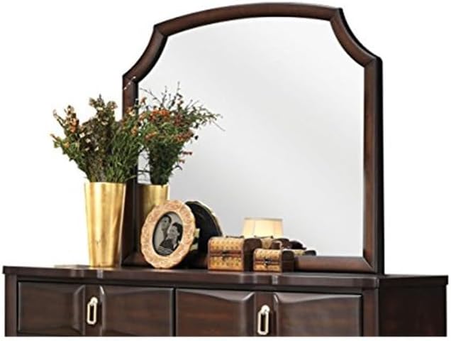 HomeStock Timeless Tradition Mirror, Espresso - 36.69" H x 40.63" L x 0.98" W - Transitional Mirror Design for a Unique Bedroom Look