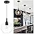 Deyidn Glass Pendant Lights Kitchen Island, Matte Black Pendant Lighting Fixtures, Modern Hanging Ceiling Light with 9.45'' Clear Glass Shade for Farmhouse Dining Room Bedroom Hallway(1 Pack)