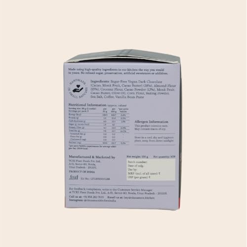 Image of The Cinnamon Kitchen Sugar-Free Cacao & Almond Flour Cookies (Pack of 10) | Gluten Free | Organic | PCOS Friendly |Keto & Diabetic Friendly| 150 g