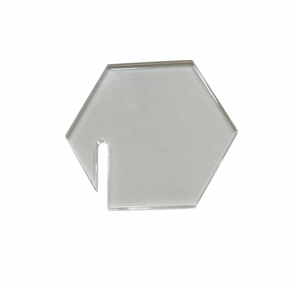 XIAOYUE 20pcs of Blank Hexagon Champagne Glass Markers,Clear Acrylic Blank Drink Marker for Wedding Favor, Party,Baby Shower Decors (Clear)