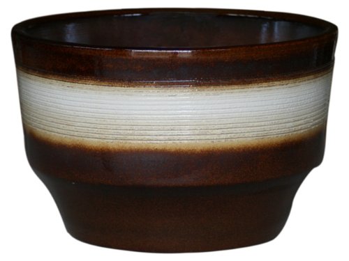 Pot de fleurs marron Venise 38,5 cm en grès blanc résistant au gel