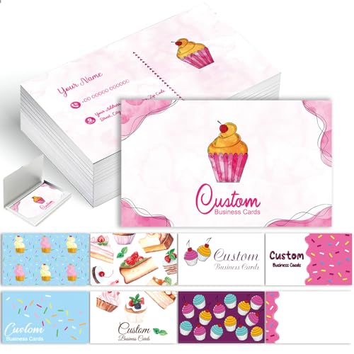 Custom Bakery Business Cards Customize Personalized Baking with Logo QR Code Customizable Create Your Own Cards 1000 500 200 100