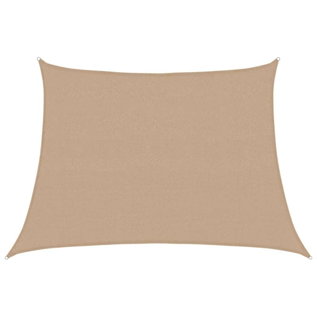 Voile d'ombrage trapèze 4x3m taupe en PEHD perméable 160g pour extérieur