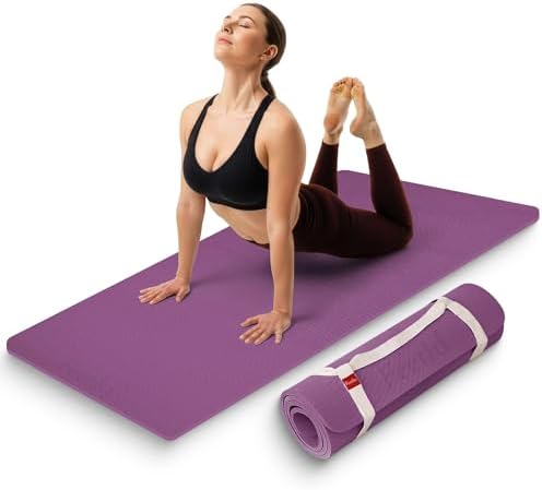 Extra Thick 12mm Exercise Mat – 74"L x 26"W Inch, Non-Slip, Joint...