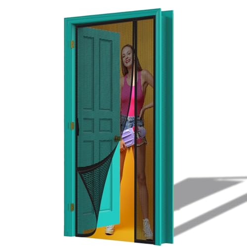 Ouverture Latérale MagnéTique Moustiquaire Porte 115x195cm Rideau Anti Moustique Installation Facile Sans Perçage Protéger Votre Famille Noir
