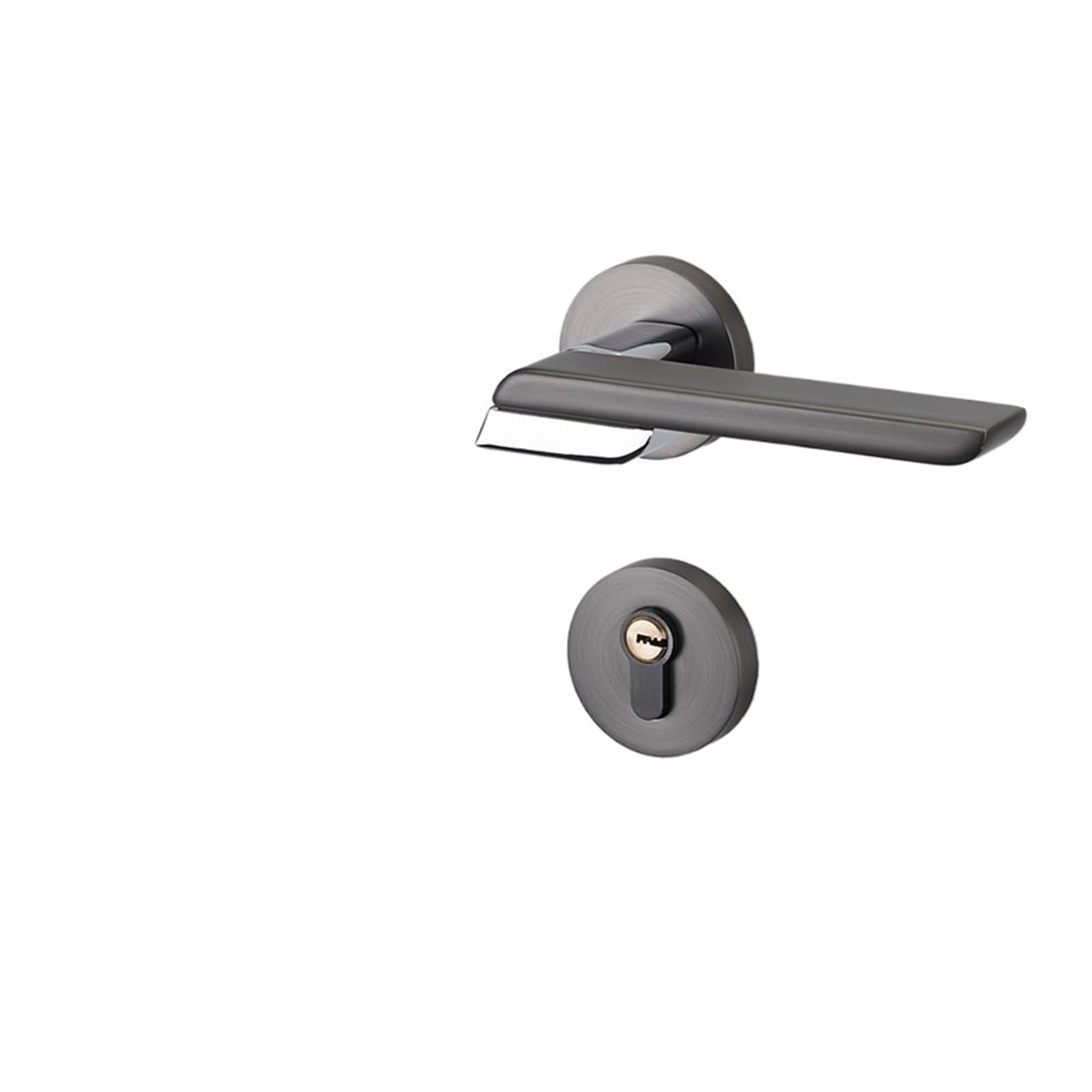 NYRXRYTCA Modern Door Lock Indoor Bedroom Door Lock Silent Magnetic Door Lock Split Golden Door Handle Household Wooden Door Lock(D model space gray mute)