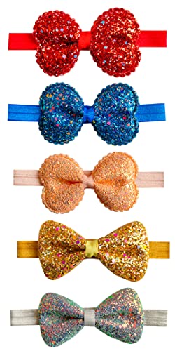 Image of ANNA CREATIONS 5 Pcs Elastic Hairband Headbands for Baby Girls and Kids